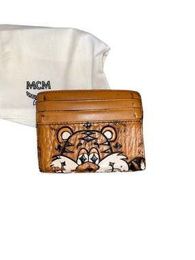MCM New Year Tiger Visetos Cognac Card Case